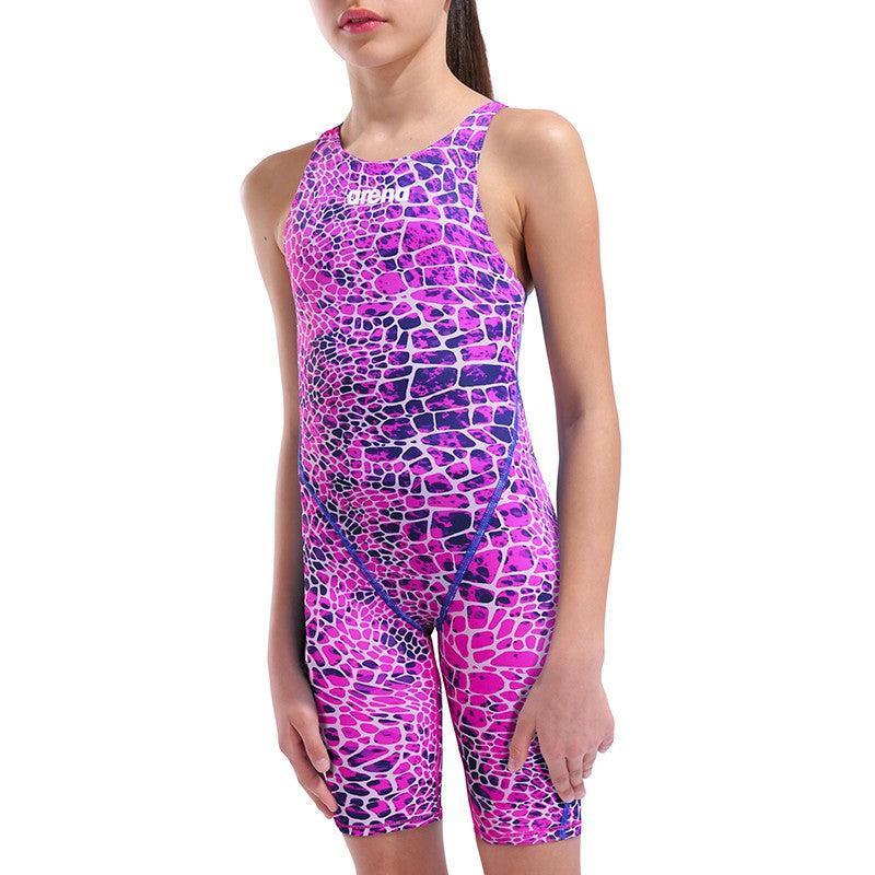 Arena Junior Girls St Next Open Back | Snake Pink-Swimwear-Arena-6-7-Snake Pink-Ashlee Grace Activewear & Swimwear Online