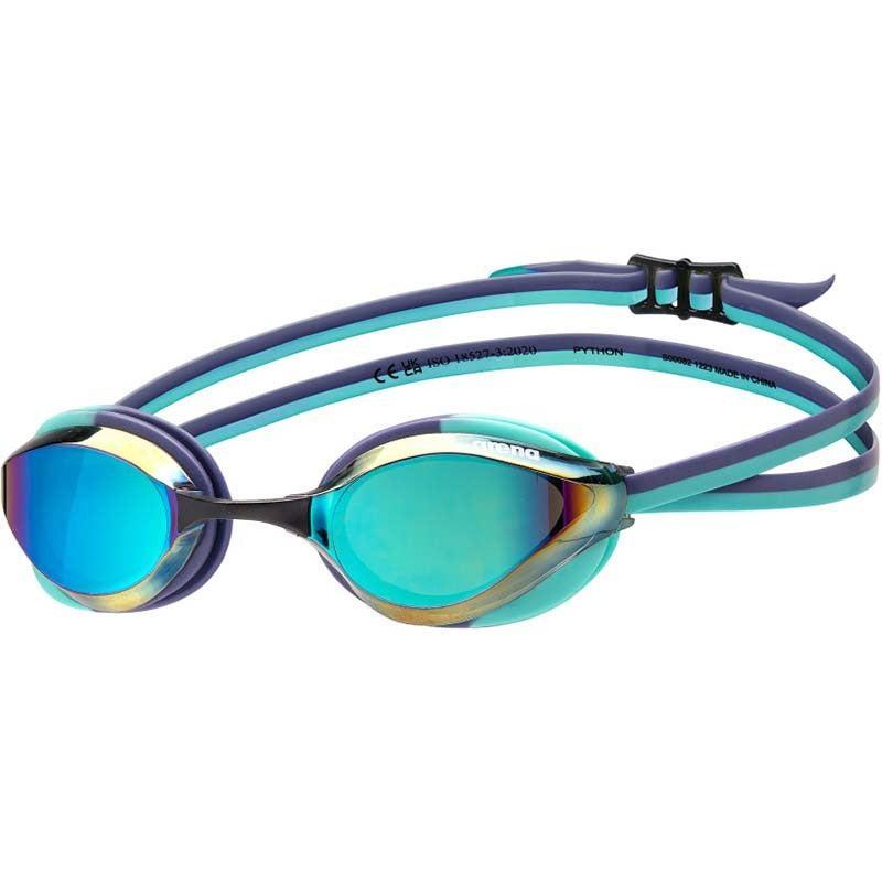 Arena Python Mirror Goggles | 124-Swim Goggles & Masks-Arena-Turquoise blue-Ashlee Grace Activewear & Swimwear Online