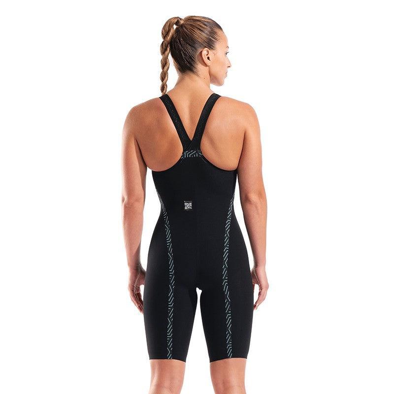 Arena Womens Powerskin Veloce Closed Back | Black & Teal-Swimwear-Arena-30 (INT/F)-Black/Teal-Ashlee Grace Activewear & Swimwear Online