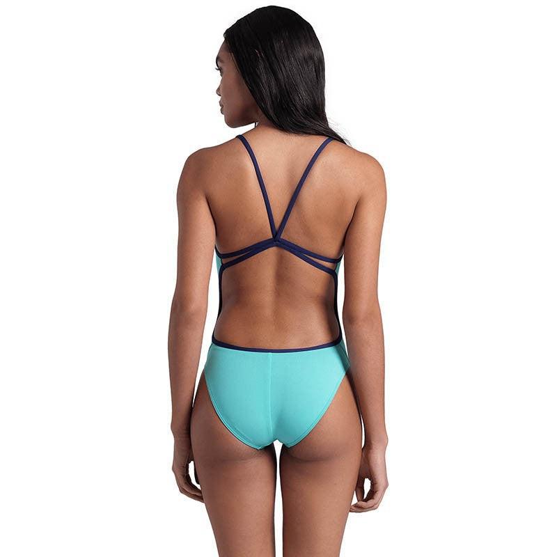 Arena Womens Solid Lace Back | Water/Navy-Swimwear-Arena-G12/32-Water & Navy-Ashlee Grace Activewear & Swimwear Online