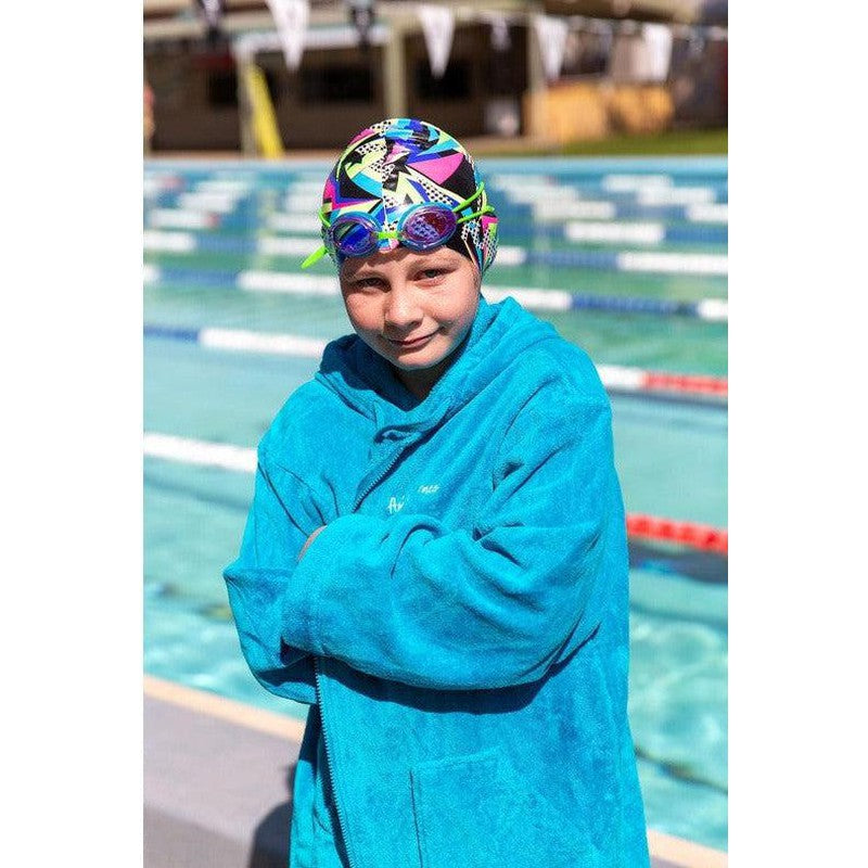 Ashlee Grace Luxurious Hooded Towelling Swim Robe-Towel-Ashlee Grace-1-Aqua-Ashlee Grace Activewear & Swimwear Online