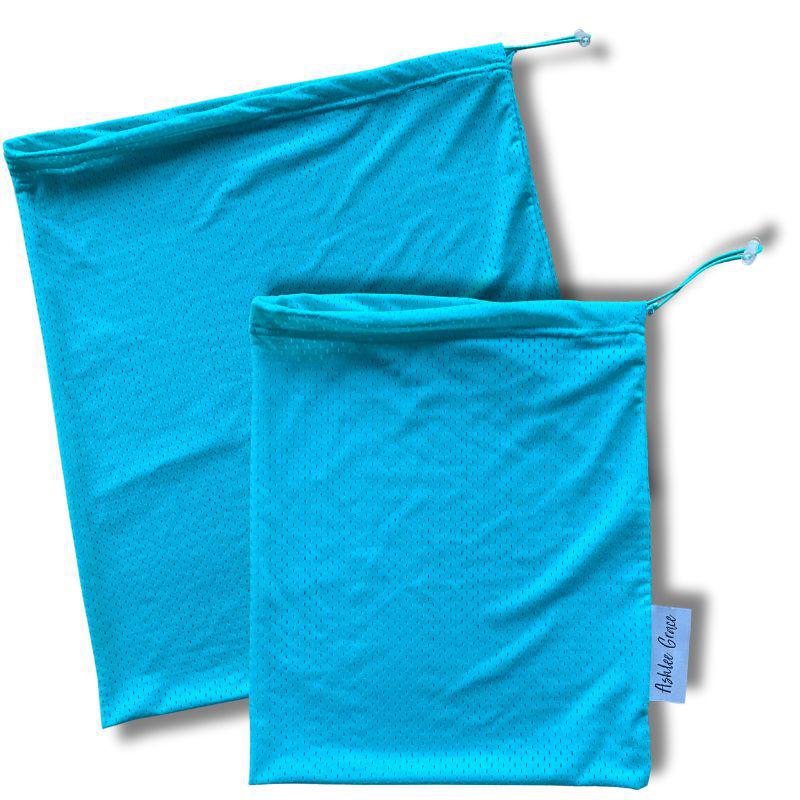 Ashlee Grace Mesh Gear Bag-Bag-Ashlee Grace-Small-Aqua-Ashlee Grace Activewear & Swimwear Online