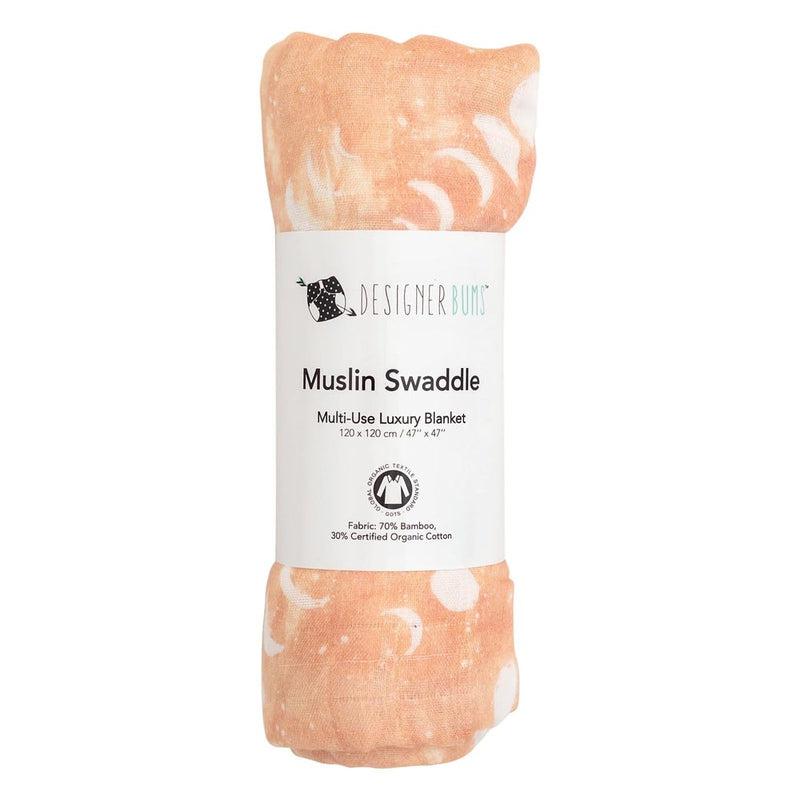 Designer Bums Luxury Baby Swaddle-Swaddle-Designer Bums-120cmx120cm-Coral Moon-Ashlee Grace Activewear & Swimwear Online