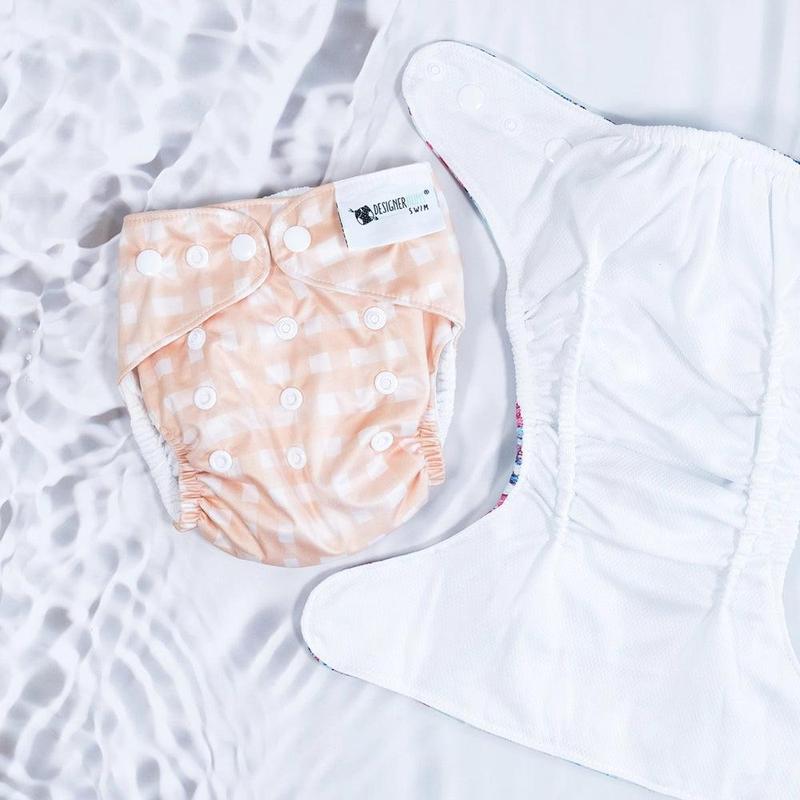 Designer Bums Peachy Plaid Swim Nappy-Swim Nappies-Designer Bums-ONE SIZE-Peachy Plaid-Ashlee Grace Activewear & Swimwear Online