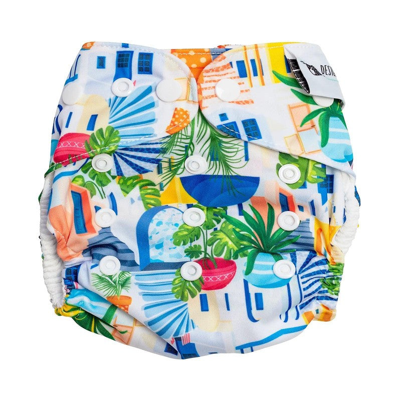 Designer Bums Santorini Swim Nappy-Swim Nappies-Designer Bums-ONE SIZE-Santorini-Ashlee Grace Activewear & Swimwear Online