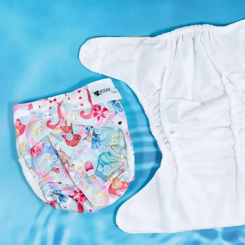 Designer Bums We're All Mad Here Swim Nappy-Swim Nappies-Designer Bums-ONE SIZE-We're All Mad Here-Ashlee Grace Activewear & Swimwear Online