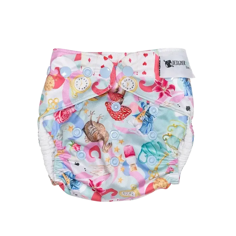 Designer Bums We're All Mad Here Swim Nappy-Swim Nappies-Designer Bums-ONE SIZE-We're All Mad Here-Ashlee Grace Activewear & Swimwear Online