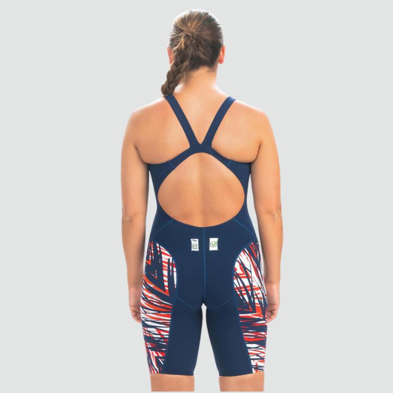 Dolfin Women's FirstStrike Open Back Knee Suit | Navy-Swimwear-Dolfin Swimwear-18-Navy-Ashlee Grace Activewear & Swimwear Online