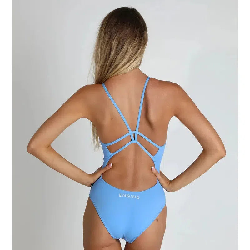 Engine Kiki Neon Logo One Piece-Swimwear-Engine Swim-G10-Cornflower Blue-Ashlee Grace Activewear & Swimwear Online