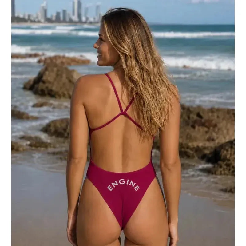Engine Santorini Bold Logo One Piece - NEW COLOURS-Swimwear-Engine Swim-G10-Wonderland Pink-Ashlee Grace Activewear & Swimwear Online