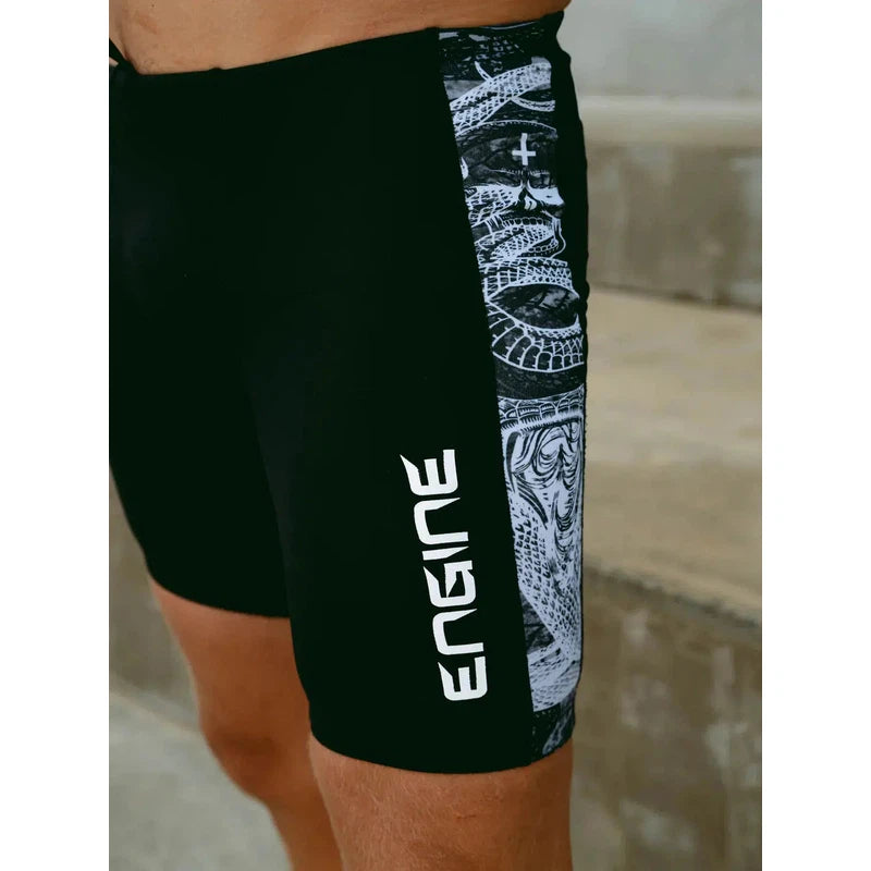 Engine Spliced Poly Jammer | Jungle-Swimwear-Engine Swim-B8-Black-Ashlee Grace Activewear & Swimwear Online