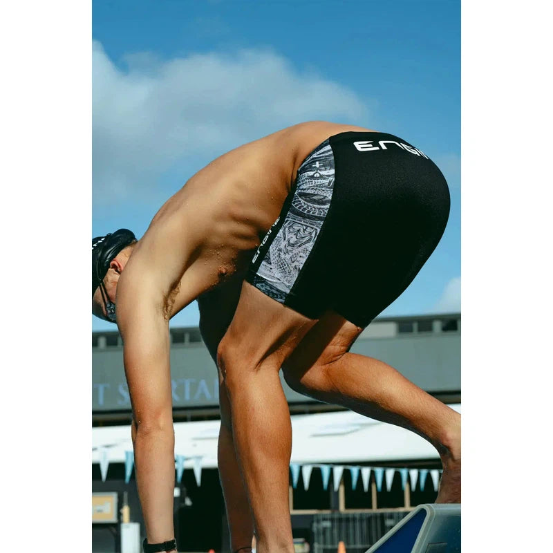 Engine Spliced Poly Jammer | Jungle-Swimwear-Engine Swim-B8-Black-Ashlee Grace Activewear & Swimwear Online