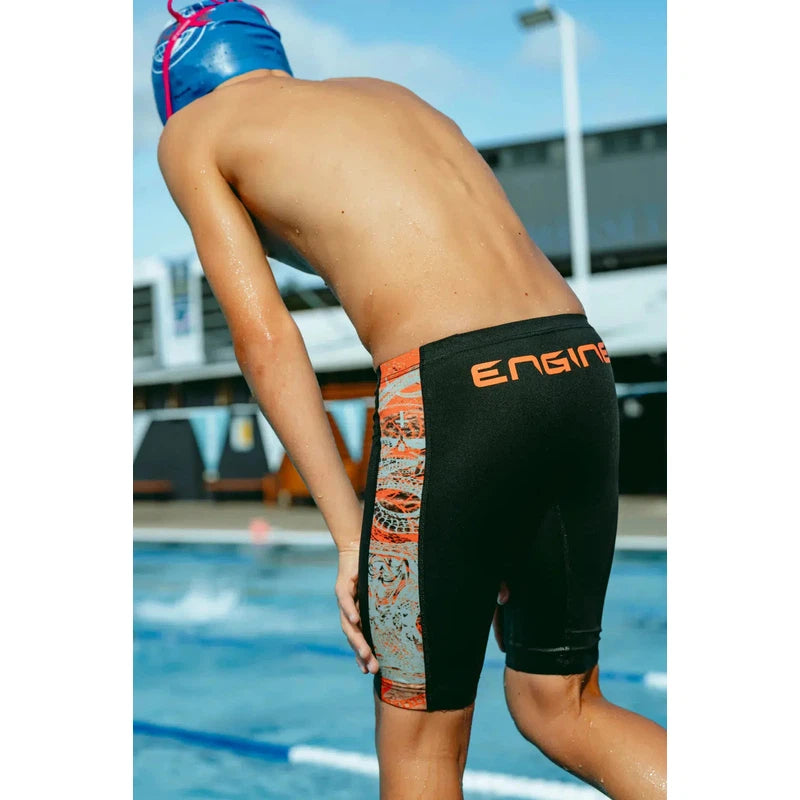 Engine Spliced Poly Jammer | Jungle-Swimwear-Engine Swim-B8-Black-Ashlee Grace Activewear & Swimwear Online