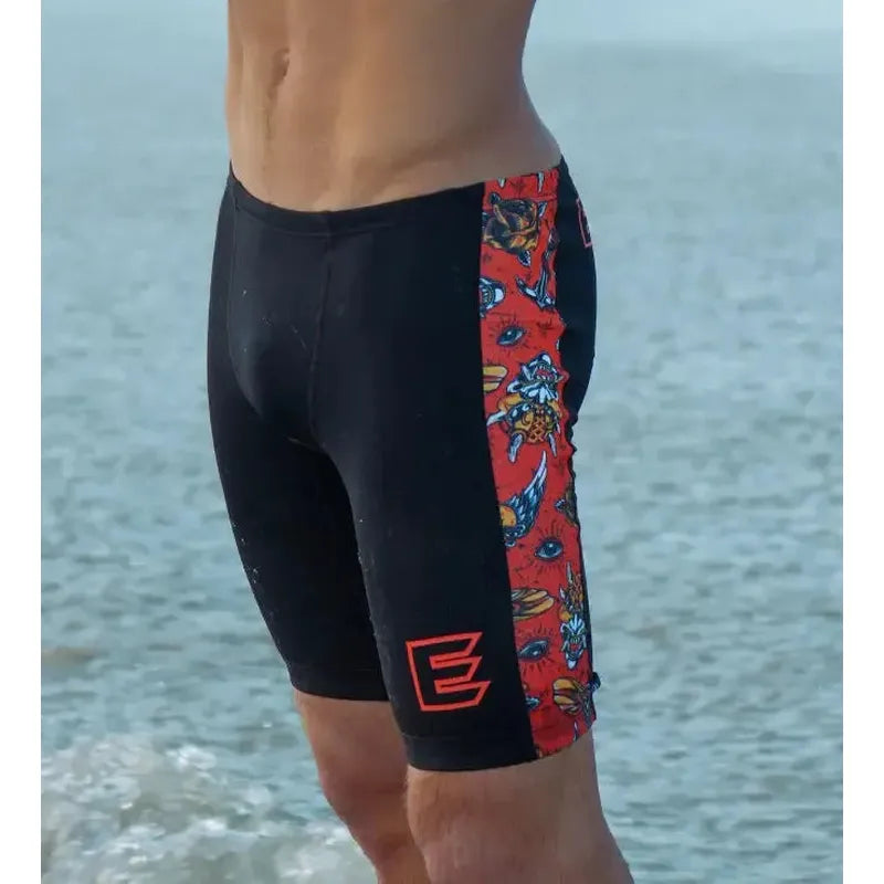Engine Spliced Poly Jammer | Tideheart-Swimwear-Engine Swim-B8-Black-Ashlee Grace Activewear & Swimwear Online