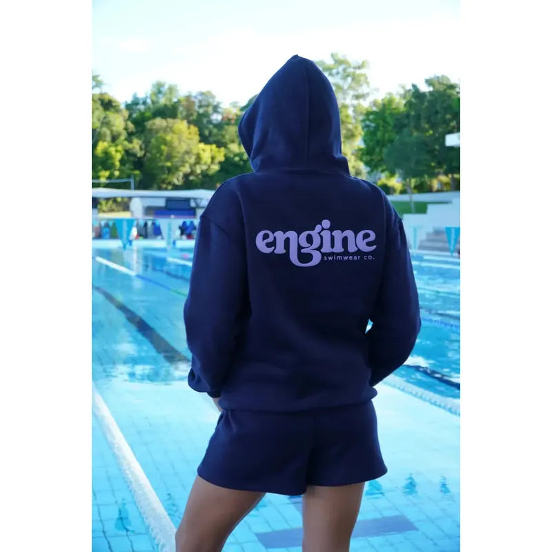 Engine Womens Hoodie with Pocket | Foam Logo-Apparel-Engine Swim-2XS-Navy-Ashlee Grace Activewear & Swimwear Online