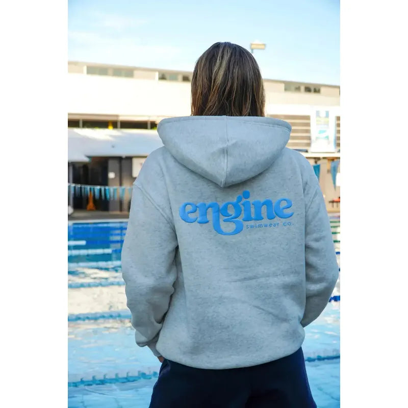 Engine Womens Hoodie with Pocket | Foam Logo-Apparel-Engine Swim-2XS-Cornflower Blue-Ashlee Grace Activewear & Swimwear Online