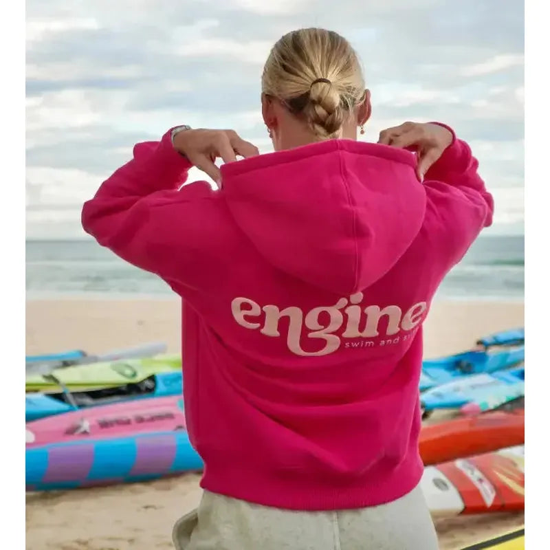 Engine Womens Hoodie with Pocket | Foam Logo-Apparel-Engine Swim-2XS-Cornflower Blue-Ashlee Grace Activewear & Swimwear Online