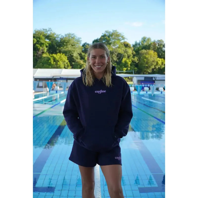 Engine Womens Hoodie with Pocket | Foam Logo-Apparel-Engine Swim-2XS-Cornflower Blue-Ashlee Grace Activewear & Swimwear Online
