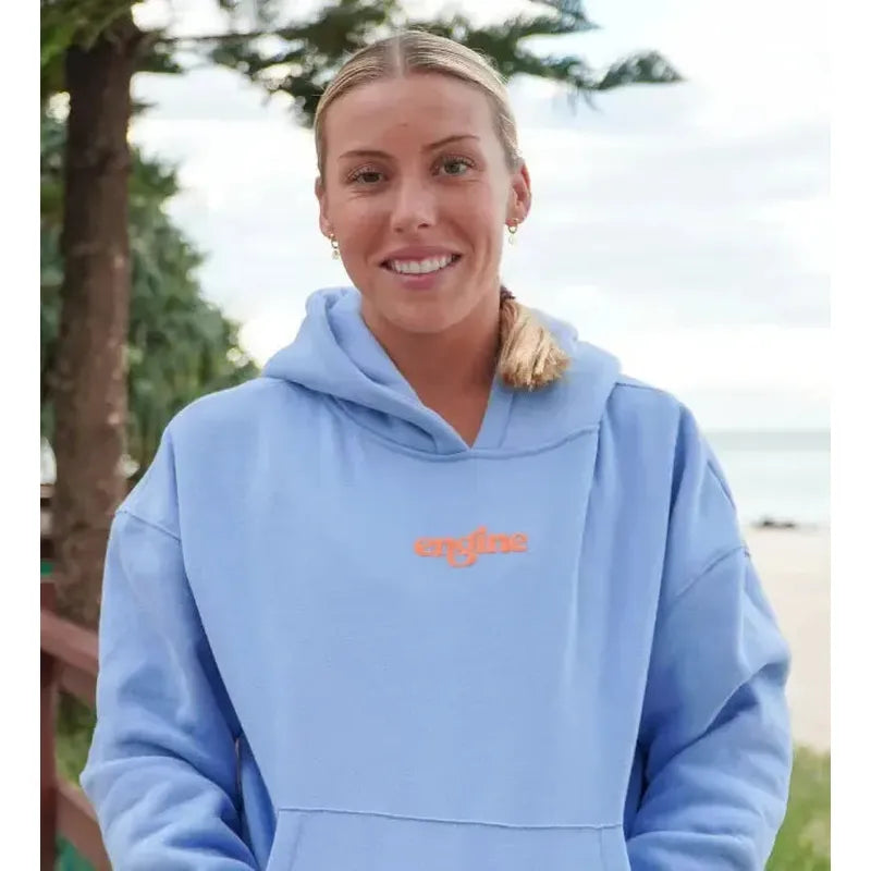 Engine Womens Hoodie with Pocket | Foam Logo-Apparel-Engine Swim-2XS-Cornflower Blue-Ashlee Grace Activewear & Swimwear Online