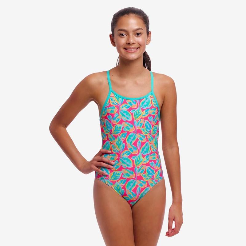 Funkita Girl's Diamond Back One Piece | Planted Pink-Swimwear-Funkita-8-Planted Pink-Ashlee Grace Activewear & Swimwear Online