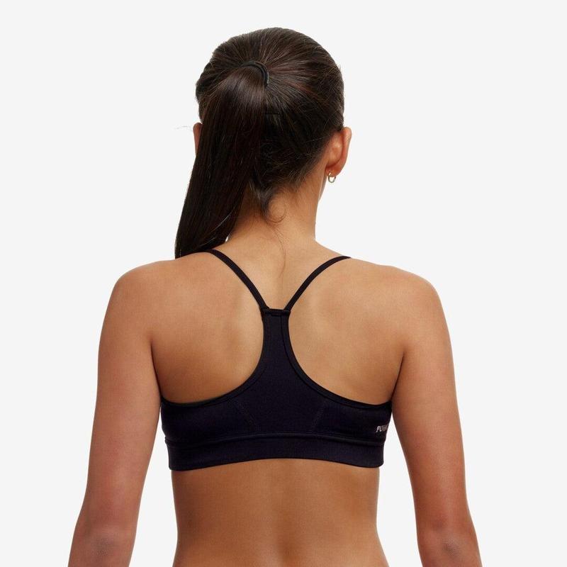 Funkita Girls Swim Crop Top | Still Black-Swimwear-Funkita-8-Still Black-Ashlee Grace Activewear & Swimwear Online