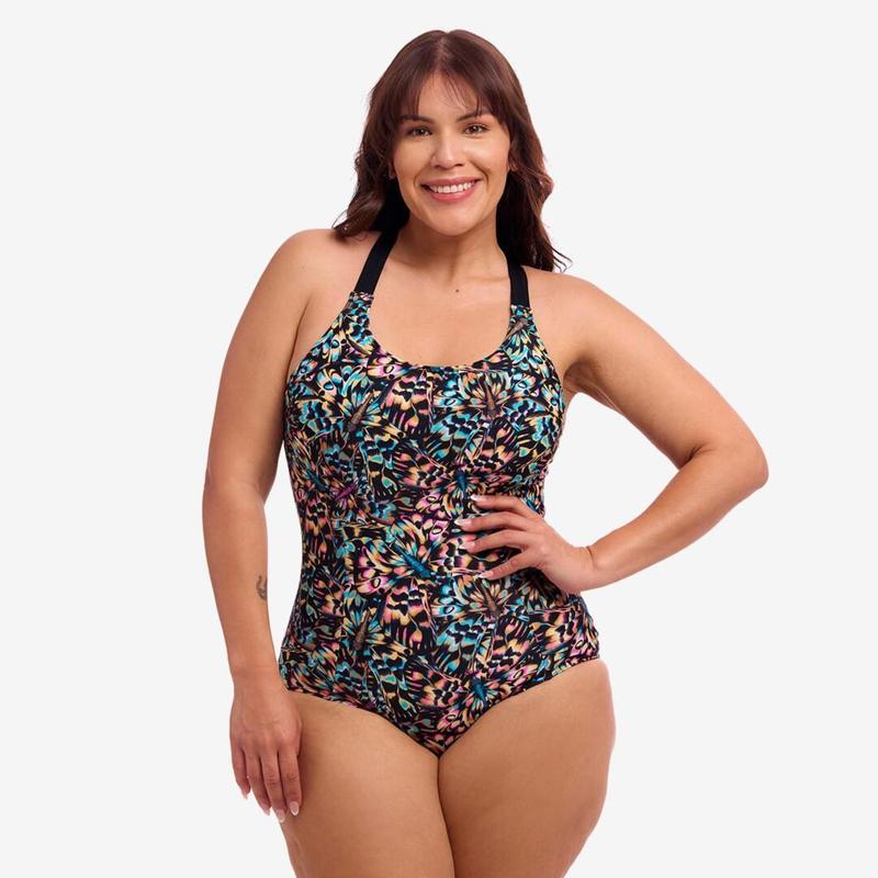 Funkita Ladies Brace Me Back One Piece | Copper Cluster-Swimwear-Funkita-10-Copper Cluster-Ashlee Grace Activewear & Swimwear Online