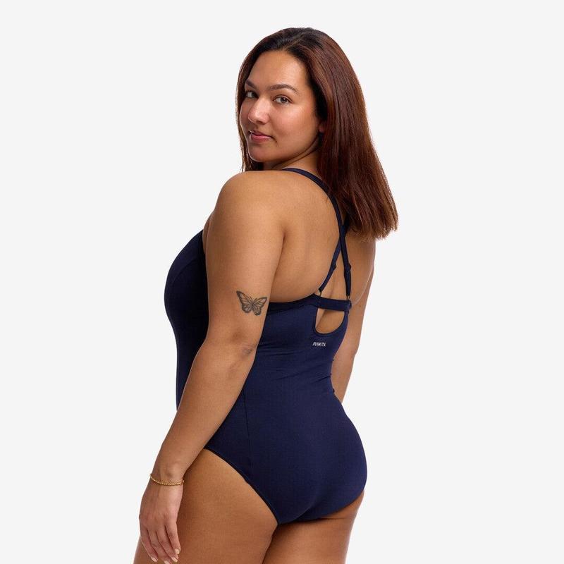 Funkita Ladies Brace Me Back One Piece | Still Navy-Swimwear-Funkita-10-Still Navy-Ashlee Grace Activewear & Swimwear Online