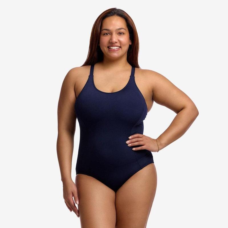Funkita Ladies Brace Me Back One Piece | Still Navy-Swimwear-Funkita-10-Still Navy-Ashlee Grace Activewear & Swimwear Online