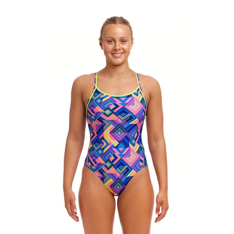 Funkita Ladies Diamond Back One Piece | Be Square-Swimwear-Funkita-6-Be Square-Ashlee Grace Activewear & Swimwear Online