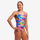 Funkita Ladies Diamond Back One Piece | Pixel Paradise-Swimwear-Funkita-6-Pixel Paradise-Ashlee Grace Activewear & Swimwear Online