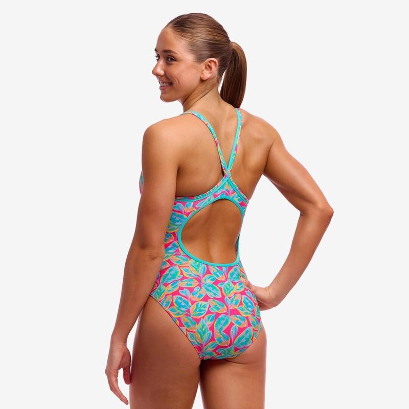 Funkita Ladies Diamond Back One Piece | Planted Pink-Swimwear-Funkita-6-Planted Pink-Ashlee Grace Activewear & Swimwear Online