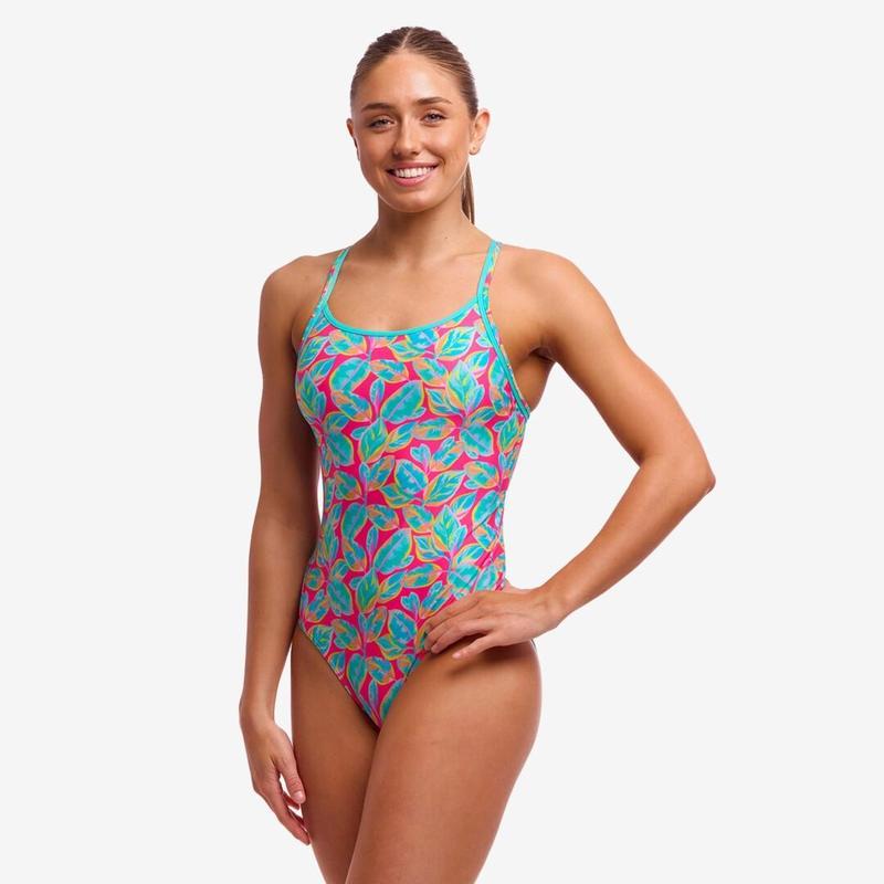 Funkita Ladies Diamond Back One Piece | Planted Pink-Swimwear-Funkita-6-Planted Pink-Ashlee Grace Activewear & Swimwear Online