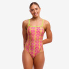Funkita Ladies Single Strap One Piece | Poison Pink-Swimwear-Funkita-6-Poison Pink-Ashlee Grace Activewear & Swimwear Online