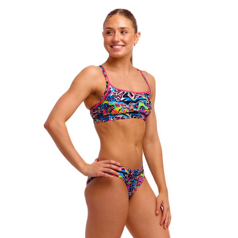 Funkita Ladies Sports Top | Lolly Leopard-Swimwear-Funkita-8-Lolly Leopard-Ashlee Grace Activewear & Swimwear Online