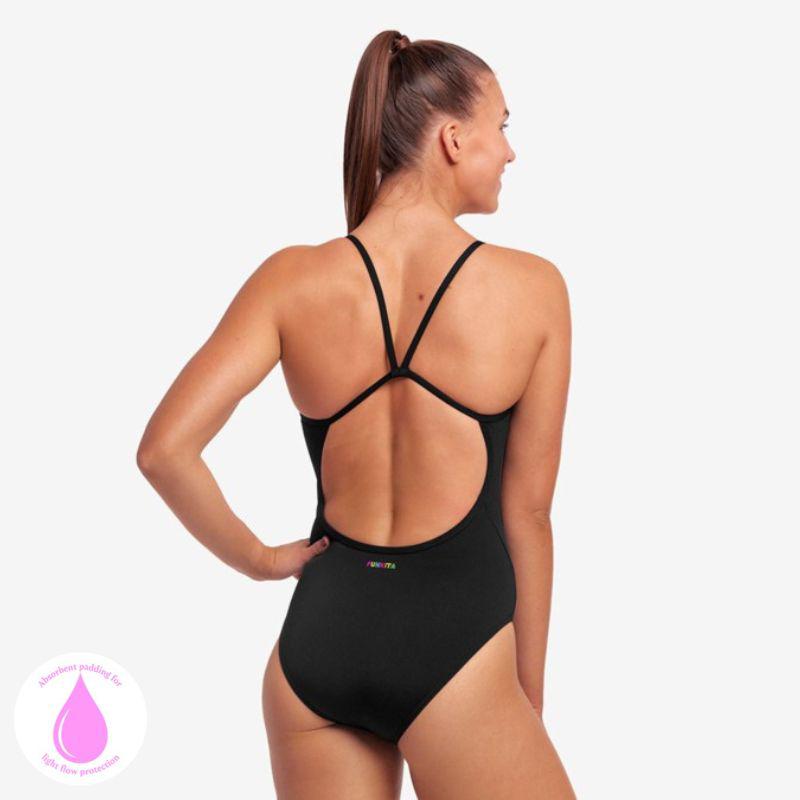 Funkita Ladies Swim Secure One Piece | Still Black-Swimwear-Funkita-6-Still Black-Ashlee Grace Activewear & Swimwear Online
