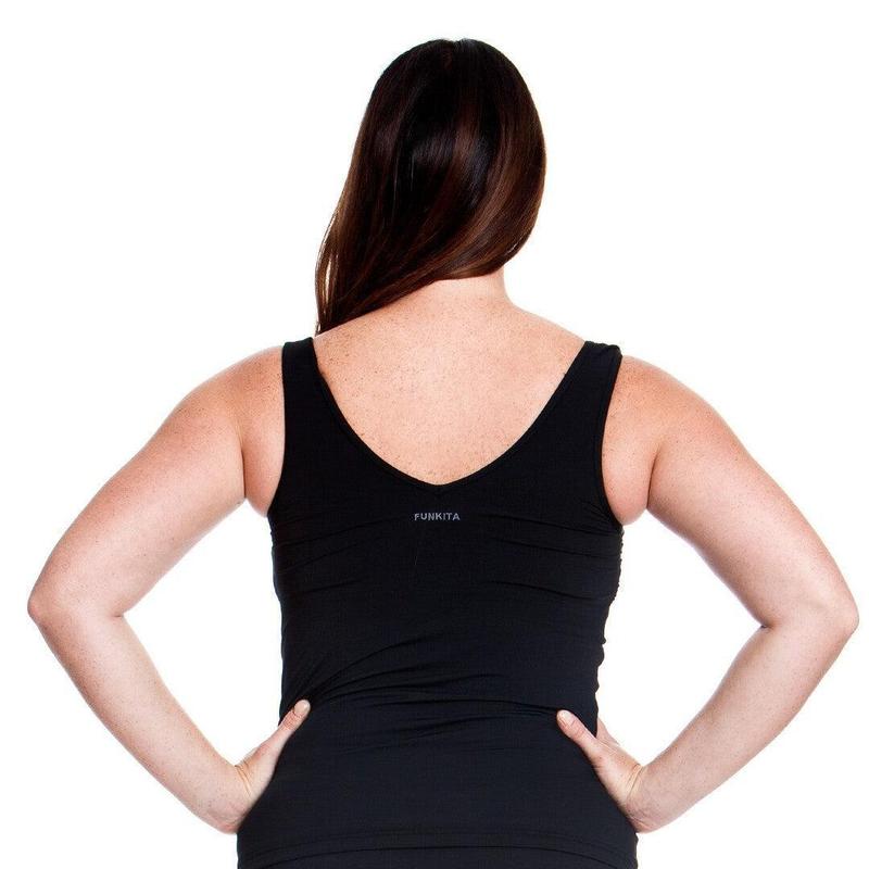 Funkita Ladies Zip Front Tankini | Still Black-Swimwear-Funkita-10-Still Black-Ashlee Grace Activewear & Swimwear Online