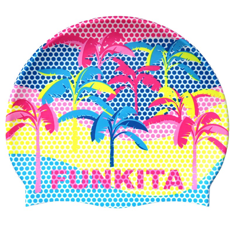 Funkita Silicone Swim Cap | Poka Palm-Swim Caps-Funkita-ONE SIZE-Poka Palm-Ashlee Grace Activewear & Swimwear Online