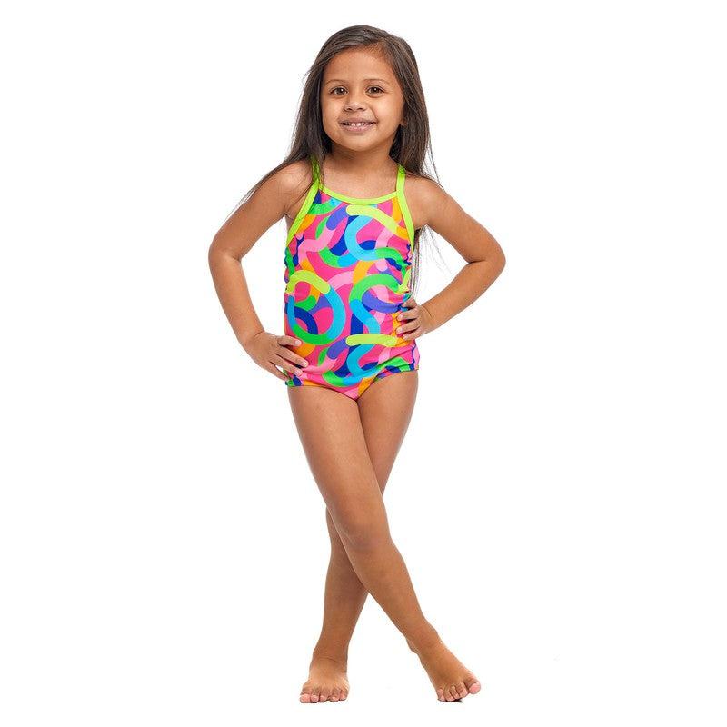 Funkita Toddler Girls Printed One Piece | Curly Wurly-Swimwear-Funkita-3-Curly Wurly-Ashlee Grace Activewear & Swimwear Online