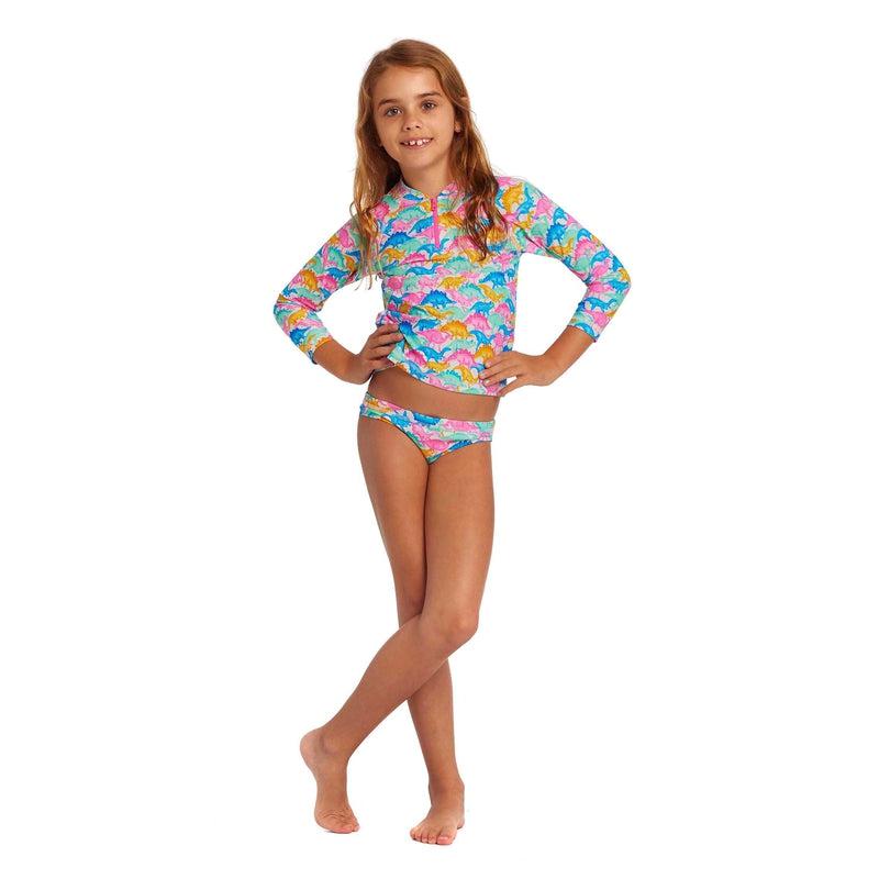 Funkita Toddler Girls Zippy Rash Vest | Minisaurus-Rashie-Funkita-2-Minisaurus-Ashlee Grace Activewear & Swimwear Online