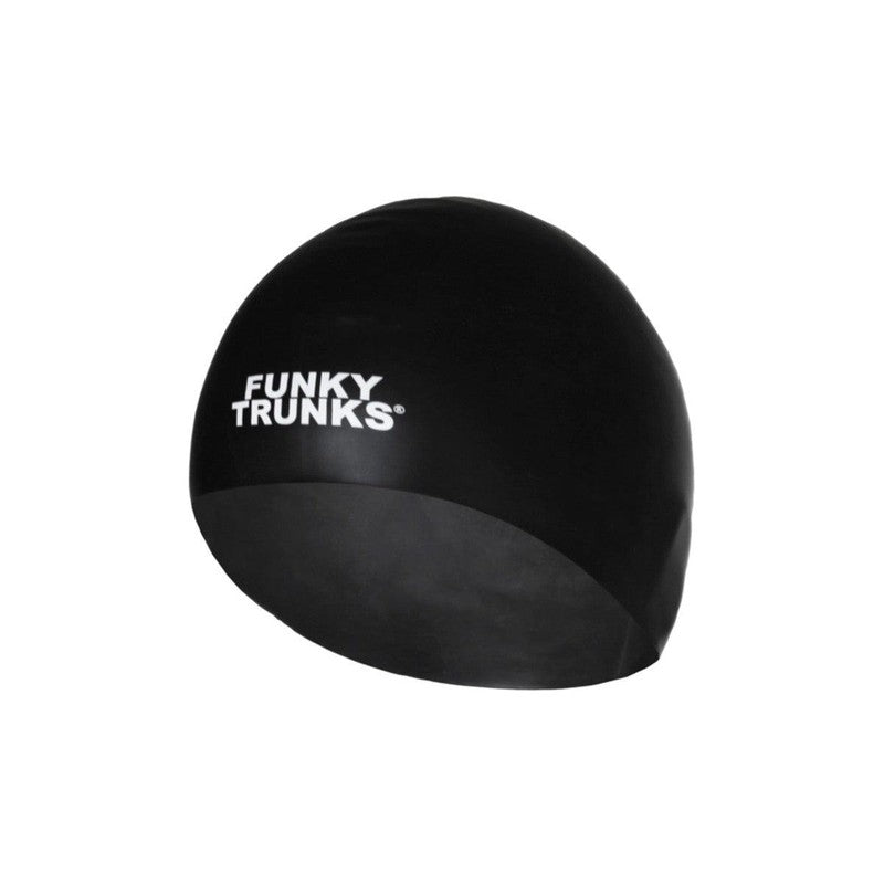Funky Silicone Swim Cap Still Black Ashlee Grace Activewear & Swimwear