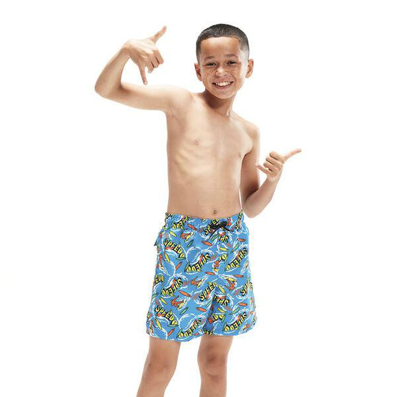 Speedo Boys Printed 15" Watershort-Swimwear-Speedo-XS-Bolt/Bright Yellow/Salso/Lawn-Ashlee Grace Activewear & Swimwear Online