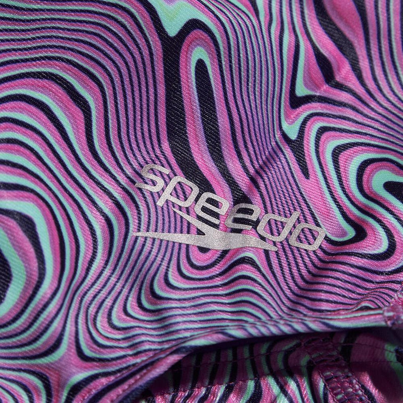 Speedo Girls Allover V-Back-Swimwear-Speedo-AU8 | GB9-10-True Navy/Orchid Shine/Green Glow-Ashlee Grace Activewear & Swimwear Online