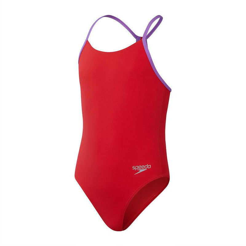 Speedo Girls Lane Line Back-Swimwear-Speedo-AU4 | GB5-6-Watermelon-Ashlee Grace Activewear & Swimwear Online