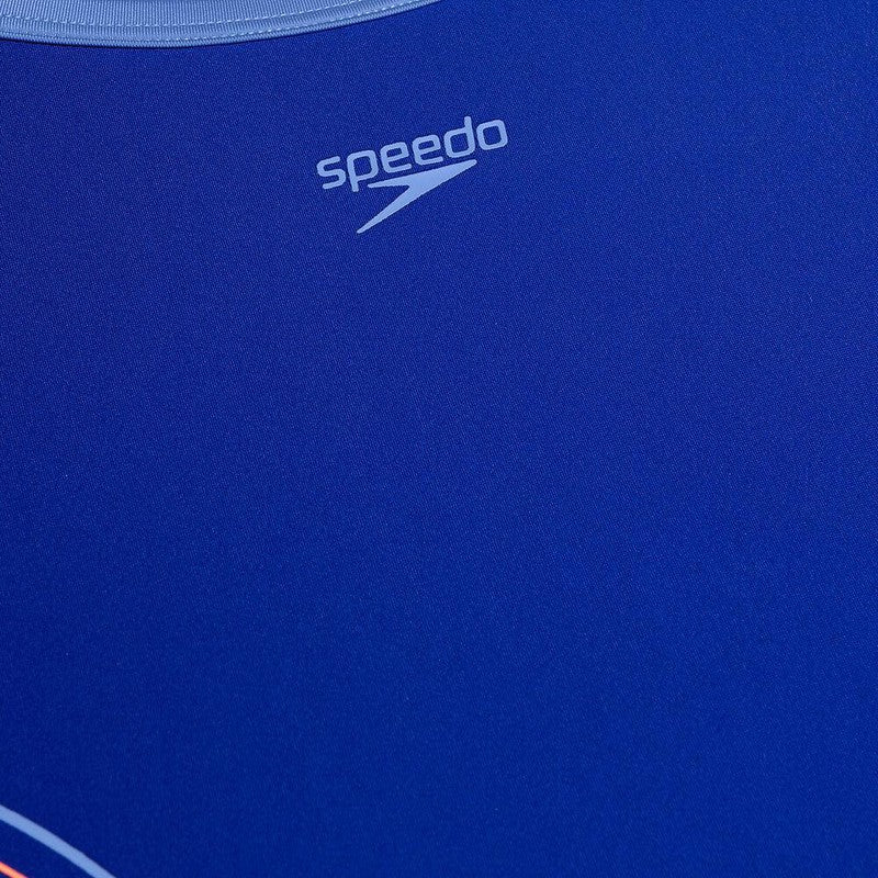 Speedo Girls Plastisol Placement Thinstrap Muscleback-Swimwear-Speedo-6-True Cobalt/Curious Blue/Disco Peach-Ashlee Grace Activewear & Swimwear Online