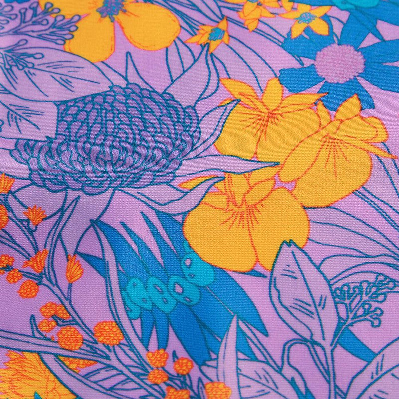 Speedo Girls Printed Long Sleeve Rash Top-Swimwear-Speedo-AU6 | GB5-6-Colour Neon Violet/Parma Violet/Baja Blue/Mango/Twilight Mauve-Ashlee Grace Activewear & Swimwear Online