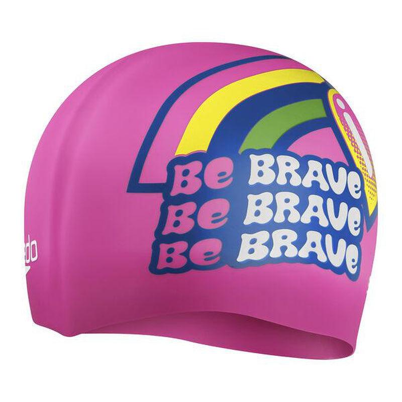 Speedo Junior Printed Silicone Cap | Be Brave-Swim Caps-Speedo-ONE SIZE-Be Brave-Ashlee Grace Activewear & Swimwear Online