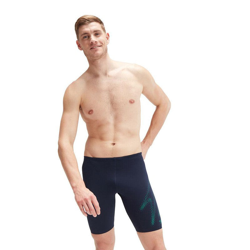 Speedo Mens Boom Placement Jammer-Swimwear-Speedo-AU8 | GB28-True Navy/Jungle Green-8-00302115574-Ashlee Grace Activewear & Swimwear Online