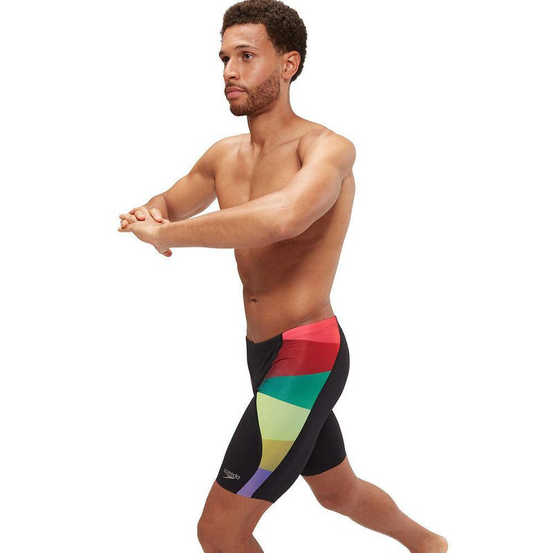 Speedo Mens Placement Digital V-Cut Jammer-Swimwear-Speedo-AU6 | GB26-Black/Sweet Purple/Harlequin Green/Watermelon-Ashlee Grace Activewear & Swimwear Online