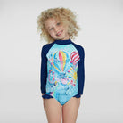 Speedo Toddler Girls Long Sleeve Frill One Piece-Swimwear-Speedo-1-Harmony Blue/Spearmint/Azure Blue/Pink Splash/Radiant Yellow-Ashlee Grace Activewear & Swimwear Online