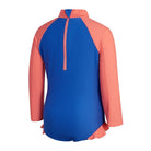 Speedo Toddler Girls Long Sleeve Frill Swimsuit-Swimwear-Speedo-2-True Cobalt/Cupid Coral-Ashlee Grace Activewear & Swimwear Online